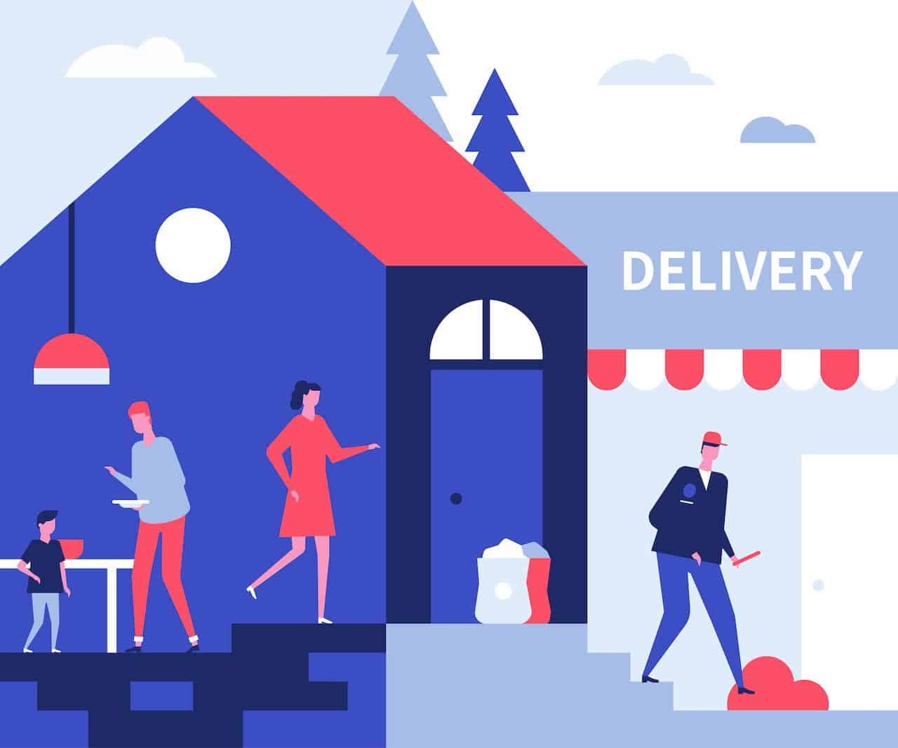 os0031 cartoon of food delivery